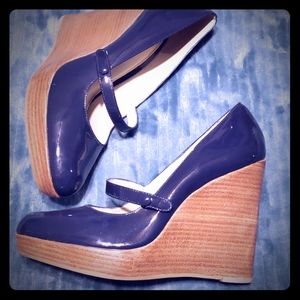 Navy Blue BEBE wedges